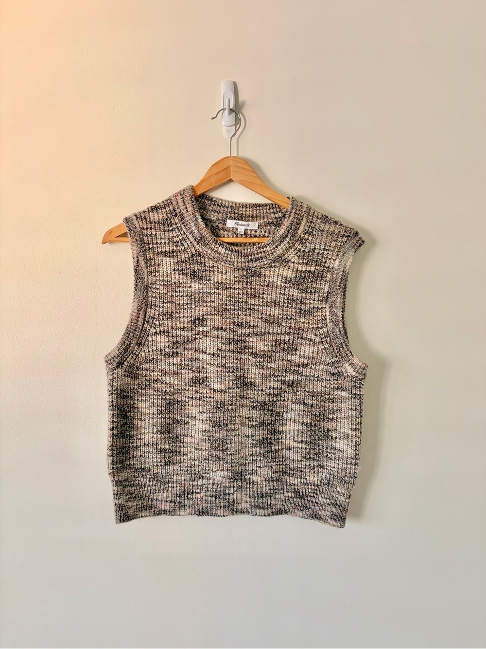 Madewell Marled Taupe Knit Sleeveless Tank